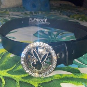 Vintage Y2K Rhinestone playboy belt